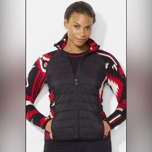 Ralph Lauren Active Southwestern Native print fleece quilted zippered jacket